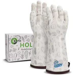 Heat Resistant Gloves Food Grade Oven Mitts Liquid Silicone with Nylon Line Reusable Waterproof for Women Handle Hot Food White Small Heat Resistant Gloves Food Grade Oven Mitts Liquid Silicone with Nylon Line Reusable Waterproof for Women Handle Hot Food White Small