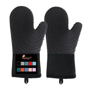 Silicone Oven Mitts-13.6 in Extended Oven Mitts Heat Resistant 500F, Oven Gloves with Soft Liner Good Grippy BPA-Free Easy to Clean Flexible-Oven Mits Set for Cooking Baking Grilling BBQ-Black Silicone Oven Mitts-13.6 in Extended Oven Mitts Heat Resistant 500F, Oven Gloves with Soft Liner Good Grippy BPA-Free Easy to Clean Flexible-Oven Mits Set for Cooking Baking Grilling BBQ-Black