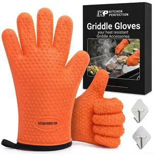 Silicone Oven & Griddle Gloves -Extreme Heat Resistant BBQ & Grilling Gloves -Handle Hot Food Right on Your Griddle |Waterproof Oven Mitts Grill Gloves |Superior Set+3 Bonuses Silicone Oven & Griddle Gloves -Extreme Heat Resistant BBQ & Grilling Gloves -Handle Hot Food Right on Your Griddle |Waterproof Oven Mitts Grill Gloves |Superior Set+3 Bonuses
