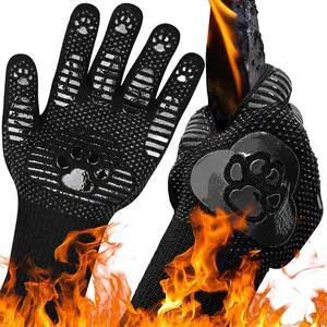 Lengthen BBQ Gloves (Bear Paw), 1472°F Heat Resistant Grill Glove, 14 inch Fireproof Oven Gloves for Cooking, Non-Slip Fire Glove for Grilling, Barbecue, Smoker, Baking, Frying Lengthen BBQ Gloves (Bear Paw), 1472°F Heat Resistant Grill Glove, 14 inch Fireproof Oven Gloves for Cooking, Non-Slip Fire Glove for Grilling, Barbecue, Smoker, Baking, Frying