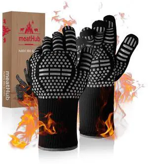 BBQ Gloves Heat and Flame Resistant Protection - Oven and Grill Gloves Hand Protection, Extended Wrist for Addtional Safety, Ideal for Outdoor Cooking, Grilling, Barbeque and Campfire (Grey) BBQ Gloves Heat and Flame Resistant Protection - Oven and Grill Gloves Hand Protection, Extended Wrist for Addtional Safety, Ideal for Outdoor Cooking, Grilling, Barbeque and Campfire (Grey)