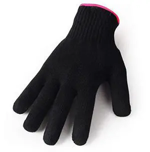 Heat Resistant Glove for Hair Styling, Curling Iron, Flat Iron and Curling Wand, Black, Pink Edge, 1 Piece Heat Resistant Glove for Hair Styling, Curling Iron, Flat Iron and Curling Wand, Black, Pink Edge, 1 Piece