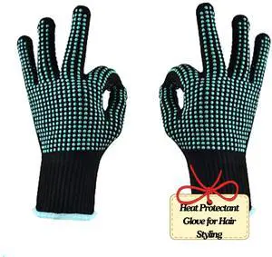 Heat Resistant Gloves (2 Pack) with Silicone Grip Professional Heat-Proof Mitts for Hair Styling, Curling Iron, Flat Iron, Hot Air Brush & Sublimation Universal Fit Heat Resistant Gloves (2 Pack) with Silicone Grip Professional Heat-Proof Mitts for Hair Styling, Curling Iron, Flat Iron, Hot Air Brush & Sublimation Universal Fit