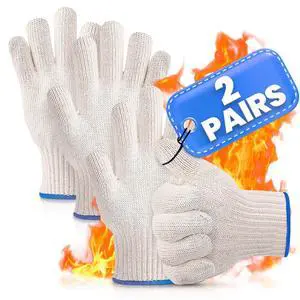 2 Pairs Oven Glove Set 9.5" Aramid Fibre Cooking Gloves Heat Resistant, Non-Slip BBQ Hand Protector for Baking, Frying & Smoker Reusable Grill Gloves Heat Proof for Men for Safe Cooking & Grilling 2 Pairs Oven Glove Set 9.5" Aramid Fibre Cooking Gloves Heat Resistant, Non-Slip BBQ Hand Protector for Baking, Frying & Smoker Reusable Grill Gloves Heat Proof for Men for Safe Cooking & Grilling