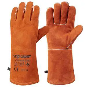 Welding Gloves Fire Heat Resistant 14IN Fireproof Leather for Welding Fire Pit Wood Stove Campfire Furnace BBQ Baking,Grill Oven Stick Mig Tig Gear Gift for Man L Welding Gloves Fire Heat Resistant 14IN Fireproof Leather for Welding Fire Pit Wood Stove Campfire Furnace BBQ Baking,Grill Oven Stick Mig Tig Gear Gift for Man L