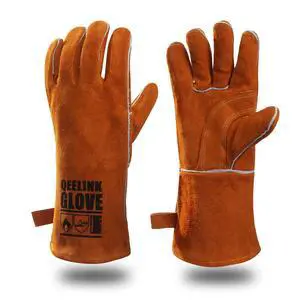 Welding Gloves - Heat/Fire Resistant Lined Leather and Fireproof Stitching-Fireplace/BBQ/Gardening/Forge/Blacksmith glove for Men or Women (14-inch, Brown) Welding Gloves - Heat/Fire Resistant Lined Leather and Fireproof Stitching-Fireplace/BBQ/Gardening/Forge/Blacksmith glove for Men or Women (14-inch, Brown)