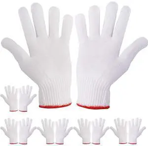 Hand Working Gloves Safety Grip Protection Work Gloves Men Women BBQ Thick Cotton (Pack of 6 Pairs) Hand Working Gloves Safety Grip Protection Work Gloves Men Women BBQ Thick Cotton (Pack of 6 Pairs)