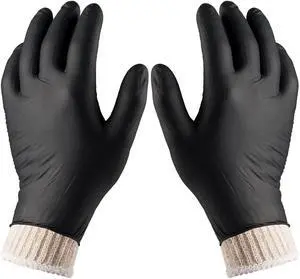 BBQ Gloves - Disposable with 4 Cotton Liners and 100 Black Nitrile Gloves - Machine Washable, Powder Free, Latex Free BBQ Gloves - Disposable with 4 Cotton Liners and 100 Black Nitrile Gloves - Machine Washable, Powder Free, Latex Free