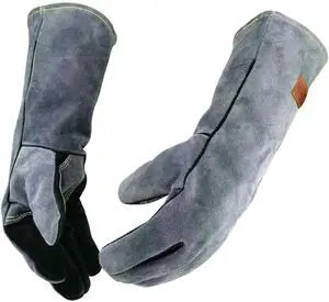 16 Inches,932,Leather Welding Gloves, Heat/Fire Resistant,Large Mitts for BBQ,Oven,Grill,Fireplace,Tig,Mig,Forge,Baking,Furnace,Stove,Pot Holder,Animal Handling Glove.L Black-gray 16 Inches,932,Leather Welding Gloves, Heat/Fire Resistant,Large Mitts for BBQ,Oven,Grill,Fireplace,Tig,Mig,Forge,Baking,Furnace,Stove,Pot Holder,Animal Handling Glove.L Black-gray