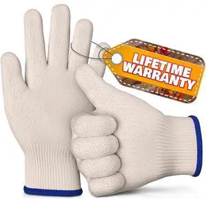 Heat-Resistant Cooking Gloves for Indoor and Outdoor Use - Gloves for Cooking, Baking, Pot-Holding, Smoker Grill Handling, and So On Kitchen Gloves with 896 Degree Resistance, White, 10215 Heat-Resistant Cooking Gloves for Indoor and Outdoor Use - Gloves for Cooking, Baking, Pot-Holding, Smoker Grill Handling, and So On Kitchen Gloves with 896 Degree Resistance, White, 10215