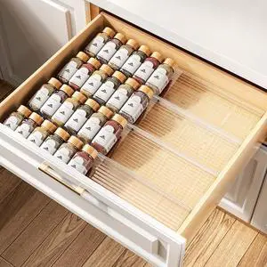 Clear Spice Drawer Organizer, 4 Tier- 2 Set (8 Packs) Spice Rack for Drawer, Expandable From 11" to 22" Kitchen Seasoning Organizers and Storage for Drawer (Jars not included) Clear Spice Drawer Organizer, 4 Tier- 2 Set (8 Packs) Spice Rack for Drawer, Expandable From 11" to 22" Kitchen Seasoning Organizers and Storage for Drawer (Jars not included)