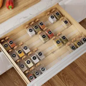 8-Pack Spice Drawer Organizer, Expandable Acrylic Seasoning Rack (13" to 26") with Anti-Slip Mat, Kitchen Spice Rack Holds up to 56 Jars (Jars Not Included) 8-Pack Spice Drawer Organizer, Expandable Acrylic Seasoning Rack (13" to 26") with Anti-Slip Mat, Kitchen Spice Rack Holds up to 56 Jars (Jars Not Included)