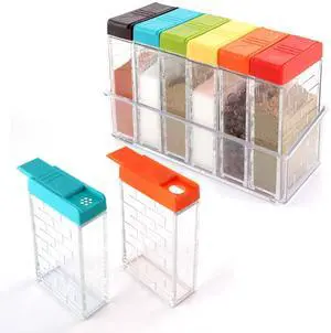 Spice Containers, Travel Seasoning Jars for Camping, 6 Pack Color Spice Containers, Travel Seasoning Jars for Camping, 6 Pack Color