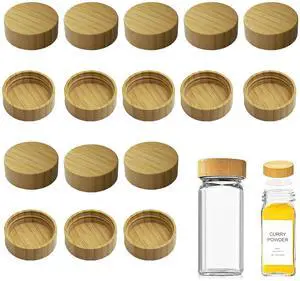 16 Pcs Bamboo Spice Jar Lids Fits Square Containers Seasoning Bottle Sealing Lids Fit Only 4 oz and 8 oz (Bamboo) 16 Pcs Bamboo Spice Jar Lids Fits Square Containers Seasoning Bottle Sealing Lids Fit Only 4 oz and 8 oz (Bamboo)