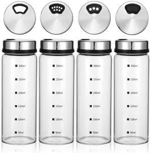 4Pcs Salt Pepper Shakers with Adjustable Outlet Holes, 10 oz Clear Glass Shaker Bottles, Salt Shakers for Kitchen, Spice Seasoning Cans for Kitchen Decor Home Restaurant BBQ Camping 4Pcs Salt Pepper Shakers with Adjustable Outlet Holes, 10 oz Clear Glass Shaker Bottles, Salt Shakers for Kitchen, Spice Seasoning Cans for Kitchen Decor Home Restaurant BBQ Camping