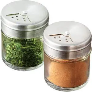 2-Pack 1.5oz Glass Spice Seasonings Shaker With Adjustable Lid 2-Pack 1.5oz Glass Spice Seasonings Shaker With Adjustable Lid