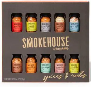 by Thoughtfully, Gourmet Grilling Spice Set in Mini Glass Bottles, Vegan and Vegetarian, Grill Seasoning Flavors Include Caribbean, Jamaican Jerk, Jalapeno, Montreal and More, Pack of 10 by Thoughtfully, Gourmet Grilling Spice Set in Mini Glass Bottles, Vegan and Vegetarian, Grill Seasoning Flavors Include Caribbean, Jamaican Jerk, Jalapeno, Montreal and More, Pack of 10