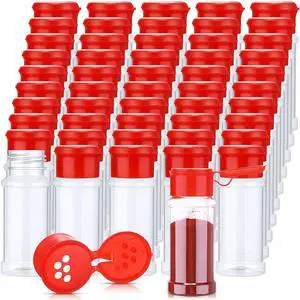 50 Pcs 3.5 oz/100 ml Plastic Spice Bottles Spice Containers with Lid Clear Seasoning Empty Shaker for Storing Herbs Powders Kitchen Camp 50 Pcs 3.5 oz/100 ml Plastic Spice Bottles Spice Containers with Lid Clear Seasoning Empty Shaker for Storing Herbs Powders Kitchen Camp