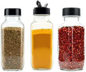 Glass Spice Jars with Shaker Lids - Spice Jars 16 oz for Food Storage, Spice Containers for Kitchen Organization and Storage, Bottles for Spices (Black - 16 Ounce 3 pack) Glass Spice Jars with Shaker Lids - Spice Jars 16 oz for Food Storage, Spice Containers for Kitchen Organization and Storage, Bottles for Spices (Black - 16 Ounce 3 pack)