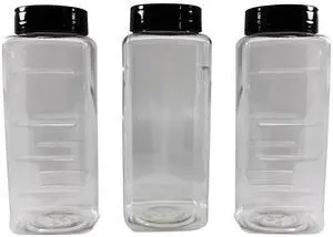 3-Pack Large Plastic Spice Jars Herb Container Bottles with Sifter Shaker Spoon Caps 33 ounce Empty BPA Free Made In USA 3-Pack Large Plastic Spice Jars Herb Container Bottles with Sifter Shaker Spoon Caps 33 ounce Empty BPA Free Made In USA