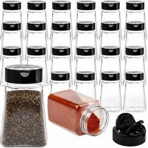 24 Pack 9 Oz Plastic Spice Jars with Black Cap, Reusable Seasoning Containers Bottles for Kitchen Organization, Clear Plastic Spice Container with Shaker Lids for Spices Powders Herbs 24 Pack 9 Oz Plastic Spice Jars with Black Cap, Reusable Seasoning Containers Bottles for Kitchen Organization, Clear Plastic Spice Container with Shaker Lids for Spices Powders Herbs