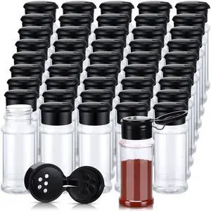 50 Pcs Plastic Spice Jars with Shaker Lids Containers Black Plastic Spice Bottles Seasoning Shaker Jars 3.3 Oz/ 100ml Seasoning Holder for Storing Herbs Powders 50 Pcs Plastic Spice Jars with Shaker Lids Containers Black Plastic Spice Bottles Seasoning Shaker Jars 3.3 Oz/ 100ml Seasoning Holder for Storing Herbs Powders