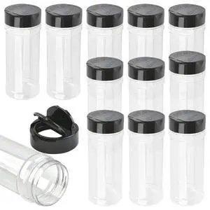 12 Pack Plastic Spice Containers, 8oz Plastic Spice Jars with Black Cap, Plastic Spice Bottles With Shaker Lids, Empty Seasoning Bottles Plastic Seasoning Containers for Spice, Herbs and Powders 12 Pack Plastic Spice Containers, 8oz Plastic Spice Jars with Black Cap, Plastic Spice Bottles With Shaker Lids, Empty Seasoning Bottles Plastic Seasoning Containers for Spice, Herbs and Powders