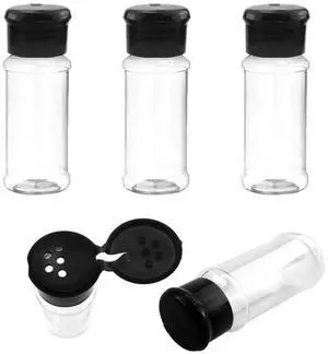 3 OZ Plastic Spice Jars Bottles with Black Sifter Caps Seasoning Jars Set Shaker Lids for Condiment Storing Spice 3 OZ Plastic Spice Jars Bottles with Black Sifter Caps Seasoning Jars Set Shaker Lids for Condiment Storing Spice
