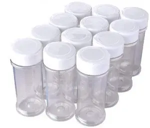 12 Pack of 6 Oz. Empty Clear Plastic Spice Bottles with White Sprinkle Top Lids For Storing and Dispensing Salt, Sweeteners and Spices - Food-Grade Spice Jars for Kitchen and Home Spice Organization 12 Pack of 6 Oz. Empty Clear Plastic Spice Bottles with White Sprinkle Top Lids For Storing and Dispensing Salt, Sweeteners and Spices - Food-Grade Spice Jars for Kitchen and Home Spice Organization