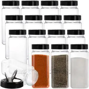 16 Pack 20 Oz Plastic Spice Jars with Shaker/Pourer Lids, Square Large Empty Seasoning Containers Clear Spice Bottles for Dry Food, Condiments, Herbs, Powders 16 Pack 20 Oz Plastic Spice Jars with Shaker/Pourer Lids, Square Large Empty Seasoning Containers Clear Spice Bottles for Dry Food, Condiments, Herbs, Powders