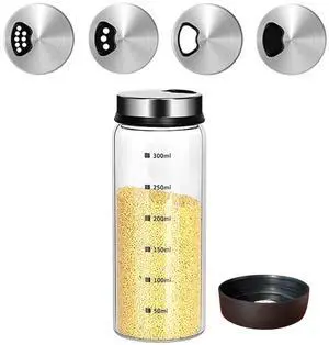 10 oz Salt Pepper Shakers with Adjustable Outlet Holes Clear Glass Shaker Bottles Spice Seasoning Cans for Kitchen Decor Home Restaurant BBQ Camping Farmhouse Kitchen Accessories (300 ml) 10 oz Salt Pepper Shakers with Adjustable Outlet Holes Clear Glass Shaker Bottles Spice Seasoning Cans for Kitchen Decor Home Restaurant BBQ Camping Farmhouse Kitchen Accessories (300 ml)