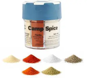 Camp Spice 6-in-1 Spice Shaker with Cayenne, Oregano, Garlic Salt, Paprika, Salt & Black Pepper Compact Seasoning for Camping, BBQs, Travel, Home Kitchens Made in USA Camp Spice 6-in-1 Spice Shaker with Cayenne, Oregano, Garlic Salt, Paprika, Salt & Black Pepper Compact Seasoning for Camping, BBQs, Travel, Home Kitchens Made in USA