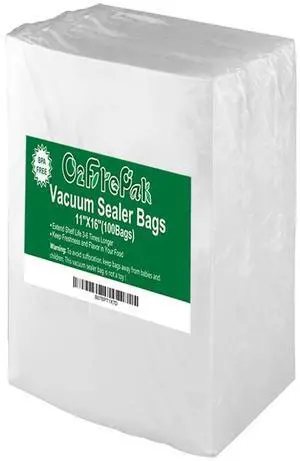 100 Gallon Size 11" x 16"Vacuum Sealer Bags with BPA Free and Puncture Prevention,Vacuum Seal Freezer Bags,Great for Sous Vide Vaccume Sealer PreCut Bags 100 Gallon Size 11" x 16"Vacuum Sealer Bags with BPA Free and Puncture Prevention,Vacuum Seal Freezer Bags,Great for Sous Vide Vaccume Sealer PreCut Bags
