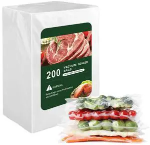 Vacuum Sealer Bags for Food - 200 Quart 8'' x 12'' Pre-Cut Food Saver Bags Quart Size, Heavy Duty Vacuum Bags for Food, BPA Free Vacuum Seal Bags for Freezer Storage, Seal a Meal or Sous Vide Vacuum Sealer Bags for Food - 200 Quart 8'' x 12'' Pre-Cut Food Saver Bags Quart Size, Heavy Duty Vacuum Bags for Food, BPA Free Vacuum Seal Bags for Freezer Storage, Seal a Meal or Sous Vide