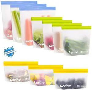 10 Pack Stand-Up Reusable Freezer Bags, Leakproof Dishwasher Safe Food Storage Bags, BPA Free Reusable Gallon Bags for Marinating, Meal Prep (Multicolor, 3 Gallon 4 Sandwich 3 Snack) 10 Pack Stand-Up Reusable Freezer Bags, Leakproof Dishwasher Safe Food Storage Bags, BPA Free Reusable Gallon Bags for Marinating, Meal Prep (Multicolor, 3 Gallon 4 Sandwich 3 Snack)