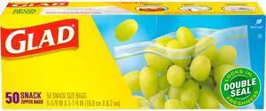 Zipper Food Storage Plastic Bags, Snack, 50 Count (Packaging May Vary) Zipper Food Storage Plastic Bags, Snack, 50 Count (Packaging May Vary)