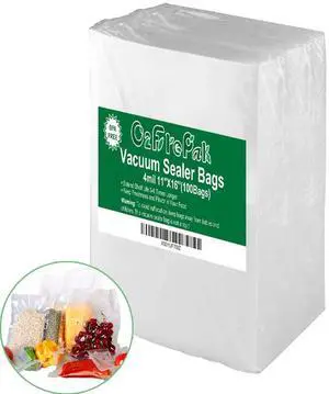 100 Gallon Size 11" x 16" 4mil Thick Vacuum Sealer Bags with BPA Free and Puncture Prevention,Vacuum Seal Freezer Bags,Great for Sous Vide Vaccume Sealer PreCut Bags 100 Gallon Size 11" x 16" 4mil Thick Vacuum Sealer Bags with BPA Free and Puncture Prevention,Vacuum Seal Freezer Bags,Great for Sous Vide Vaccume Sealer PreCut Bags