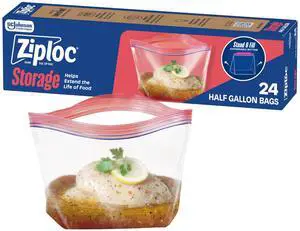 Half Gallon Marinade Food Storage Bags for Meal Prep, Easy Open and Close, 24 Count Half Gallon Marinade Food Storage Bags for Meal Prep, Easy Open and Close, 24 Count