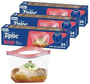 Marinade Bags, Expandable Bottom with Easy Open Tabs, Half Gallon, 24 Count, Pack of 3 (72 Total Bags) Marinade Bags, Expandable Bottom with Easy Open Tabs, Half Gallon, 24 Count, Pack of 3 (72 Total Bags)