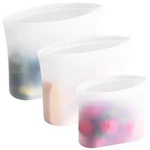 Reusable 100% Silicone Food Storage Bags, Sandwich Snack Bags New Generation Stand Up Zip Container for Soup and Leftovers, Plastice & BPA Free, Microwave Oven Safe 3 Pack (51oz, 34oz, 17oz) Reusable 100% Silicone Food Storage Bags, Sandwich Snack Bags New Generation Stand Up Zip Container for Soup and Leftovers, Plastice & BPA Free, Microwave Oven Safe 3 Pack (51oz, 34oz, 17oz)