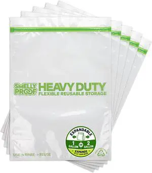 HEAVY DUTY Reusable STAND-UP Bags for Food Storage, USA Made, NO PEVA & BPA FREE, Reusable Freezer Bags, Dishwasher-Safe, Triple Zip, CLEAR 5-mils XXL 2-Gallon 12" x 16" - 5pk HEAVY DUTY Reusable STAND-UP Bags for Food Storage, USA Made, NO PEVA & BPA FREE, Reusable Freezer Bags, Dishwasher-Safe, Triple Zip, CLEAR 5-mils XXL 2-Gallon 12" x 16" - 5pk