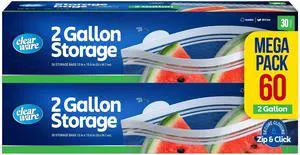 2 Gallon Storage Bags, Double Zipper Seal - 60 Count, Resealable Thick Plastic Food Storage Bags - Microwave-Safe, Zero BPA - Resealable Containers for Lunch, Snacks, Meals - 2 Boxes 2 Gallon Storage Bags, Double Zipper Seal - 60 Count, Resealable Thick Plastic Food Storage Bags - Microwave-Safe, Zero BPA - Resealable Containers for Lunch, Snacks, Meals - 2 Boxes