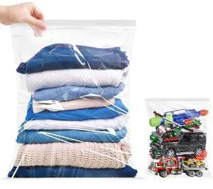 Storage Bags, Pack of 12, 5 Gallon Reclosable Food Storage Bag, Great Storage for Food, Clothing, Office Supplies & Travel Essential, 2 Mil Thick, Size 18"x 24" Storage Bags, Pack of 12, 5 Gallon Reclosable Food Storage Bag, Great Storage for Food, Clothing, Office Supplies & Travel Essential, 2 Mil Thick, Size 18"x 24"