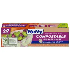 Compostable Press-To-Close Quart 40 Count Compostable Press-To-Close Quart 40 Count