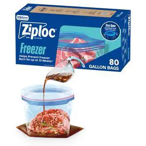 Gallon Food Storage Freezer Bags, Stand-Up Bottom, Easy to Fill, 80 Count Gallon Food Storage Freezer Bags, Stand-Up Bottom, Easy to Fill, 80 Count