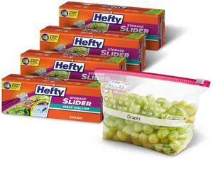 Calendar Slider Half Gallon Storage Bags, 32 Count (Pack of 4), Half Gallon Slider Bags with Calendar Dates, Holds Raw Meat, Breads, Fruits and Veggies, Zip and Click Closure, 128 Total Count Calendar Slider Half Gallon Storage Bags, 32 Count (Pack of 4), Half Gallon Slider Bags with Calendar Dates, Holds Raw Meat, Breads, Fruits and Veggies, Zip and Click Closure, 128 Total Count