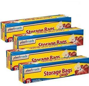 1 Gallon Storage Bags with Twist Ties, 300 Count - Clear Plastic Food Storage Bags for Sandwiches, Snacks, Fruit, Produce & Freezer 1 Gallon Storage Bags with Twist Ties, 300 Count - Clear Plastic Food Storage Bags for Sandwiches, Snacks, Fruit, Produce & Freezer