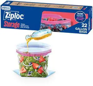 Gallon Food Storage Bags, Stand-Up Bottom, Easy to Fill, 22 Count Gallon Food Storage Bags, Stand-Up Bottom, Easy to Fill, 22 Count