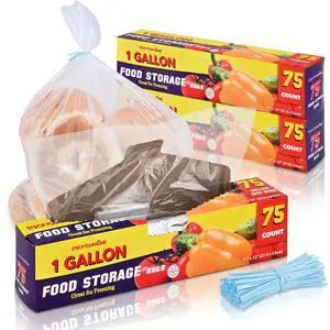 1 Gallon Food Storage Bags with Twist Ties (225 Count) Bulk Freezer Storage Bags Gallon Size for Bread, Vegetables, Fruit, and More, Clear Disposable Twist Tie Storage Bags 1 Gallon Food Storage Bags with Twist Ties (225 Count) Bulk Freezer Storage Bags Gallon Size for Bread, Vegetables, Fruit, and More, Clear Disposable Twist Tie Storage Bags
