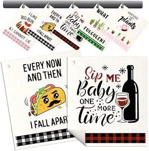 Swedish Dishcloths for Kitchen - 5 Pack Reusable Dish Cloths for Washing Dishes Absorbent Cute Funny Kitchen Towels Cleaning Sponge, Funny Kitchen Swedish Dishcloths for Kitchen - 5 Pack Reusable Dish Cloths for Washing Dishes Absorbent Cute Funny Kitchen Towels Cleaning Sponge, Funny Kitchen